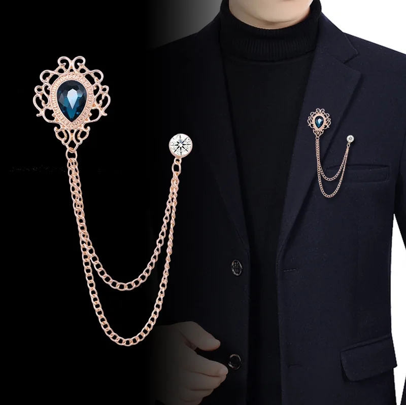 Women'S Accessories Jewelry - เข็มกลัดติดปกเสื้อแบบวินเทจประดับพู่ห้อยคริสตัลและเพชรเทียม - เครื่องประดับแฟชั่นสำหรับผู้ชายและผู้หญิง ใช้ได้กับเสื้อสูท เสื้อเชิ้ต และเนคไท