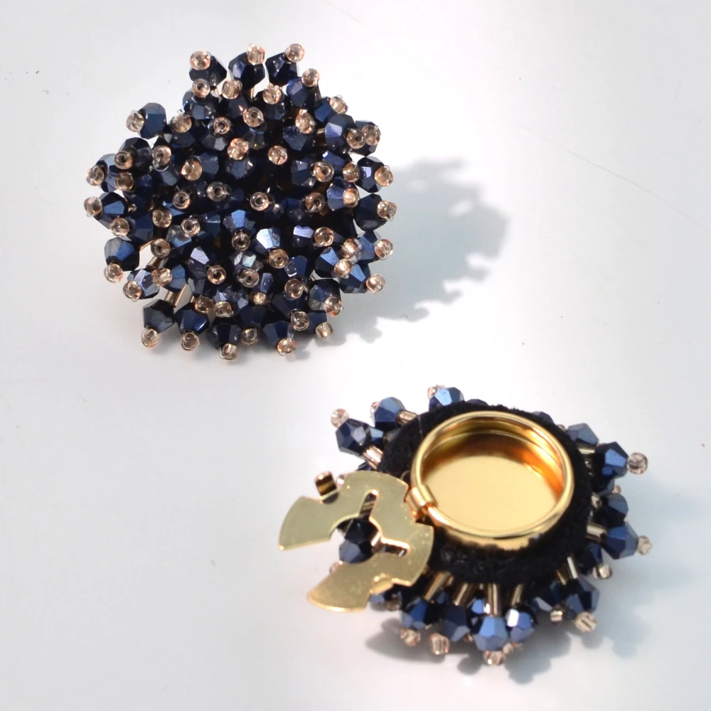Women'S Accessories Jewelry - ตัวครอบกระดุมแบบหรูหรา 2 ชิ้น ทำด้วยมือ ประดับด้วยลูกปัดคริสตัล สำหรับผู้หญิง