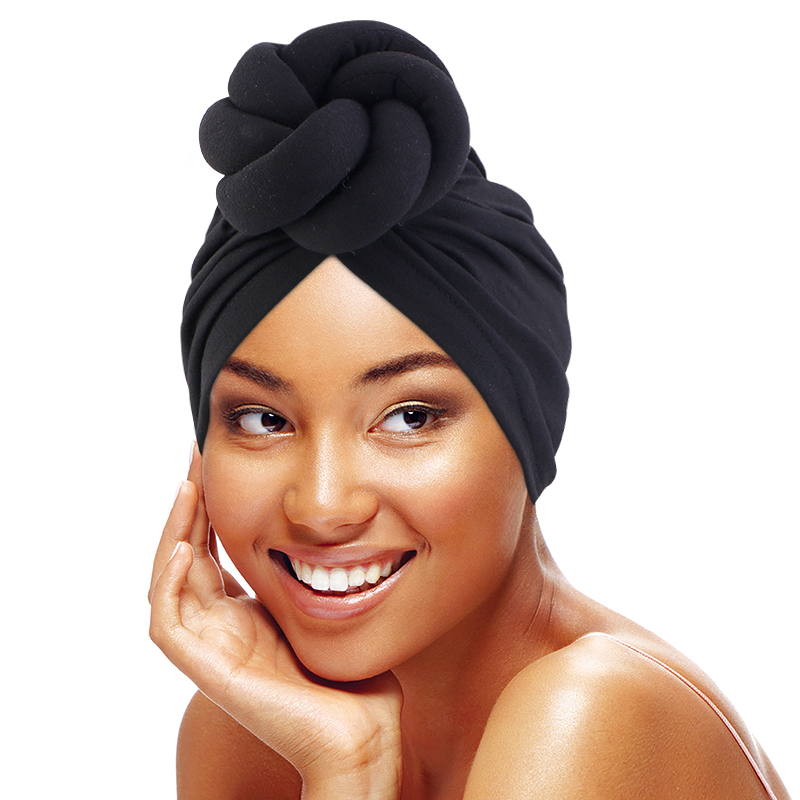Women'S African Accessories - ดอกไม้ขนาดใหญ่สายผูกปมผ้าโพกหัว African Twist HeadWrap ยืดมุสลิมสุภาพสตรีเครื่องประดับผมอินเดียหมวก Chemo