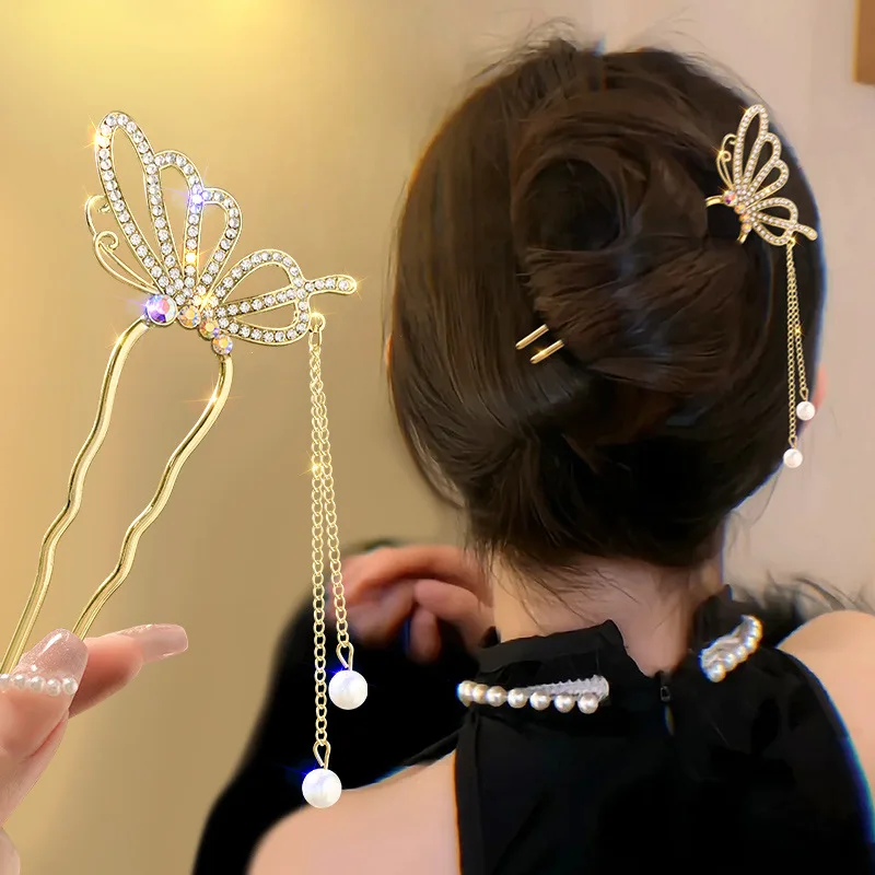สไตล์โบราณเพิร์ล rhinestone hi - Pearl Hair Pin บทวิจารณ์และราคา