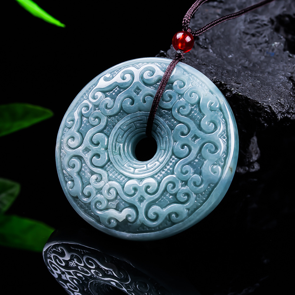หยกพม่าธรรมชาติจี้ดอกไม้สร้อยค - Women'S Accessories Jewelry บทวิจารณ์และราคา