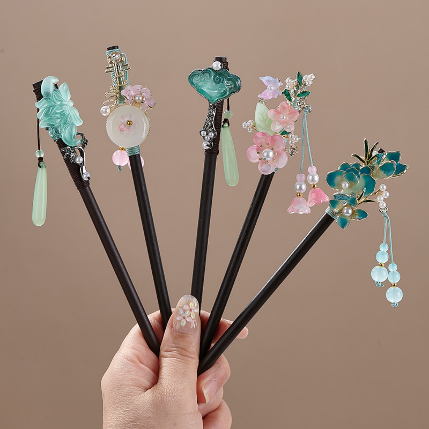 กิ๊บติดผมลายดอกไม้สไตล์วินเทจส - Pearl Hair Pin บทวิจารณ์และราคา