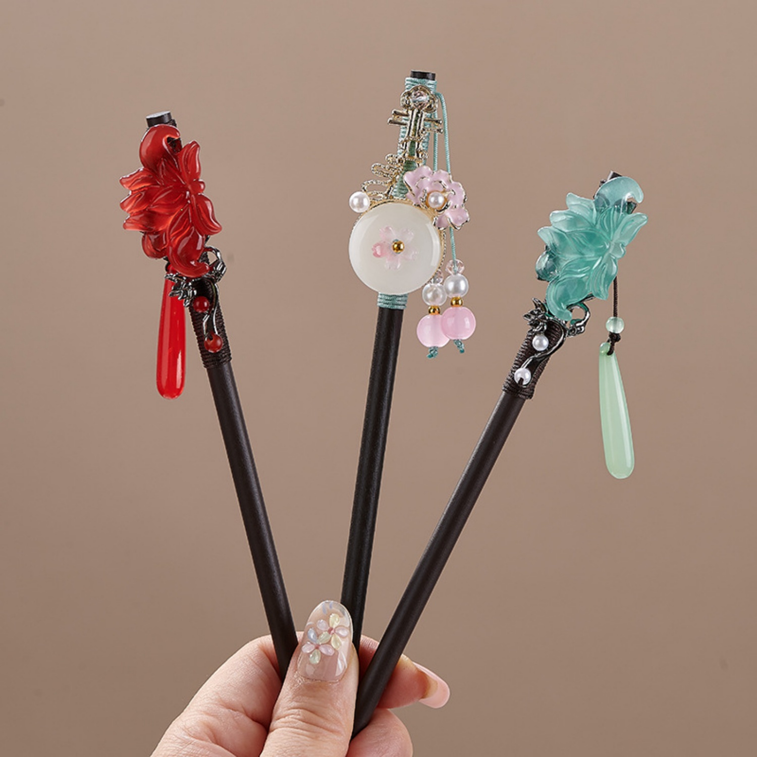 กิ๊บติดผมลายดอกไม้สไตล์วินเทจส - Pearl Hair Pin บทวิจารณ์และราคา