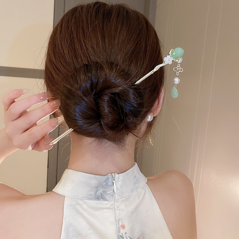 กิ๊บติดผมประดับมุกดอกไม้สไตล์ว - Pearl Hair Pin บทวิจารณ์และราคา