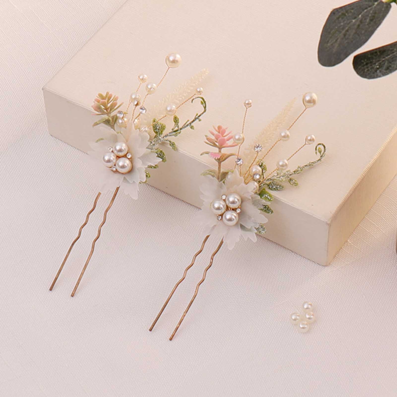 กิ๊บติดผมรูปดอกไม้ประดับมุก 3  - Pearl Hair Pin บทวิจารณ์และราคา