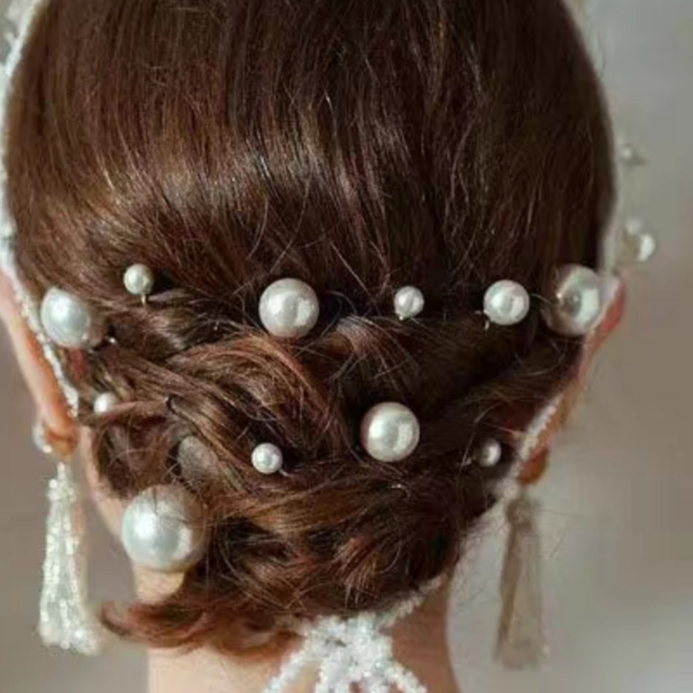 กิ๊บติดผมคริสตัลมุก ชุดหวีสำหร - Pearl Hair Pin บทวิจารณ์และราคา