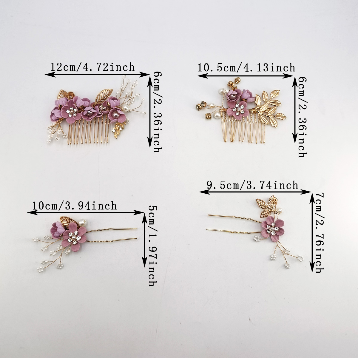 4 ชิ้นเพิร์ลเพทายหรูหราผมโลหะผ - Pearl Hair Pin บทวิจารณ์และราคา