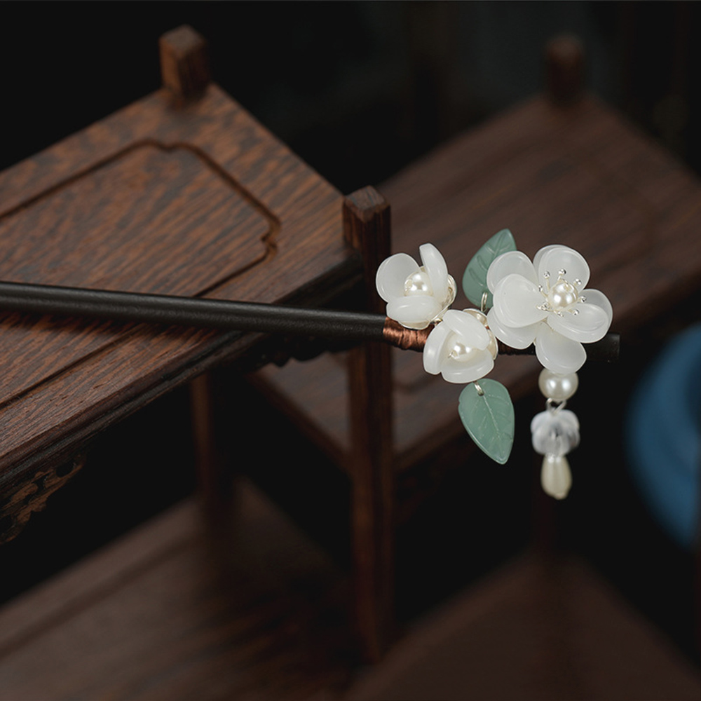 Retro ดอกไม้ Hairpin ไข่มุกไม้ - Pearl Hair Pin บทวิจารณ์และราคา